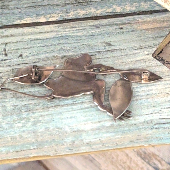 Vintage Sterling Silver Enamel Frog Brooch – 925 Marked, "Zarah"? - Picture 5 of 7